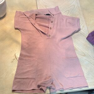 Pink Short Sleeve Jumpsuit